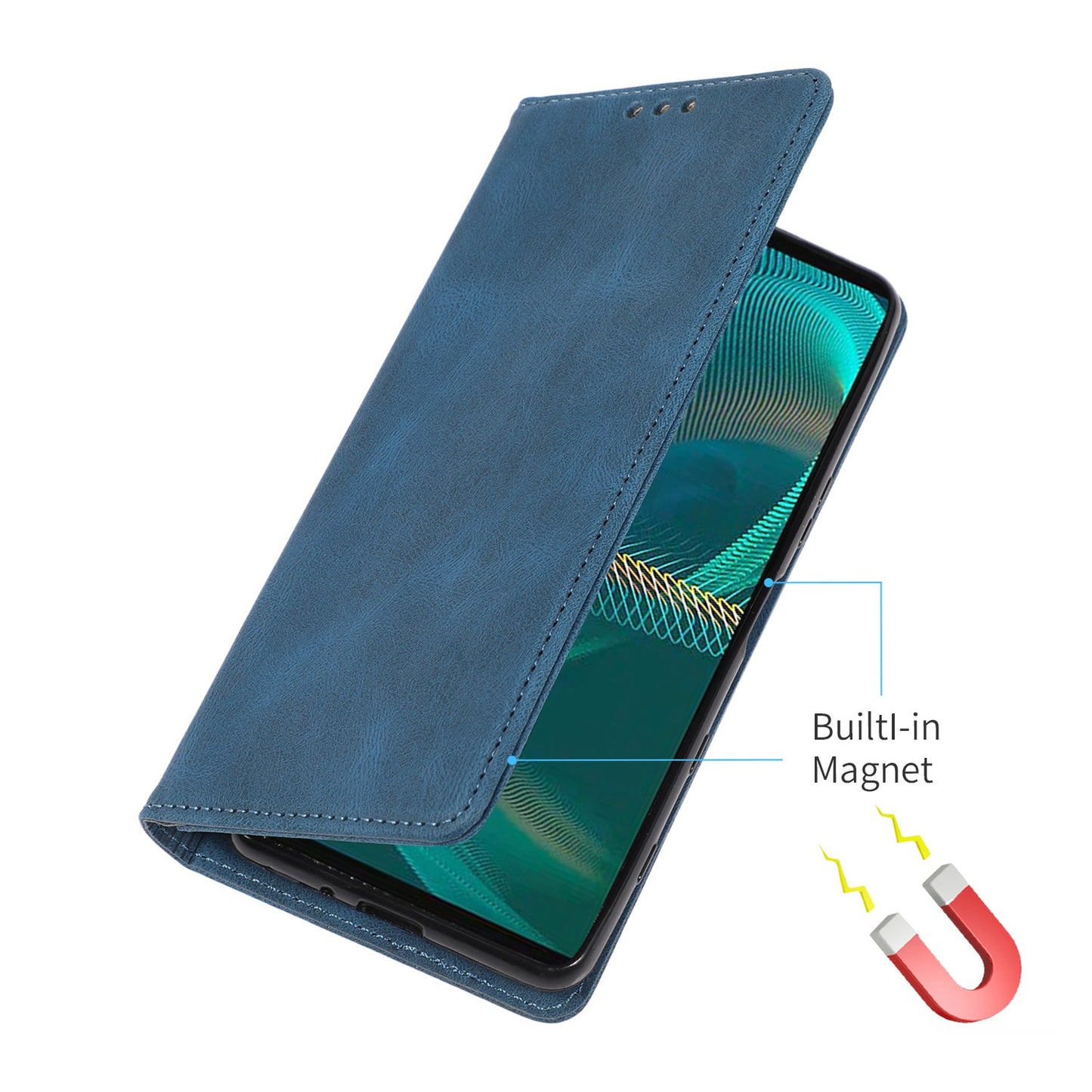 For Sony Xperia 5 III 5G Shockproof Case PU Leather Wallet Phone Shell Magnetic Closure Stand Cover