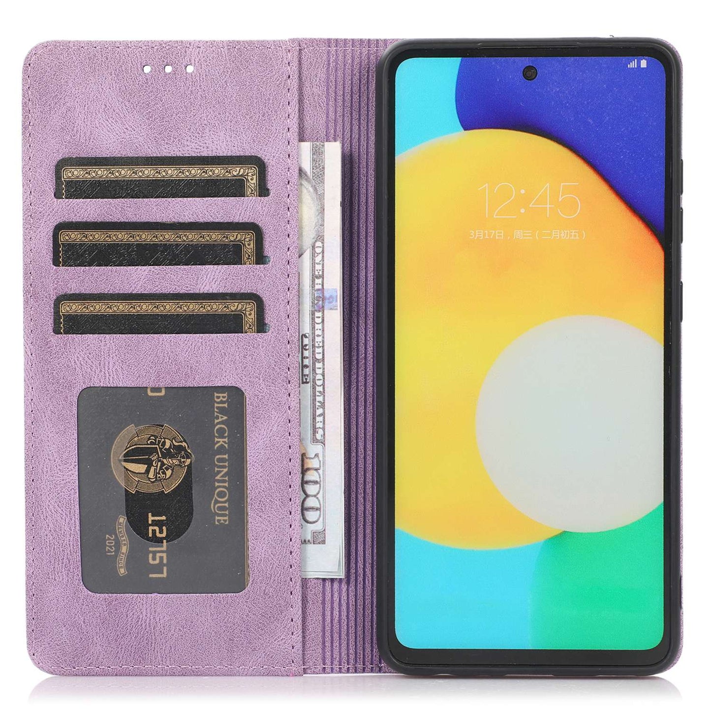For Samsung Galaxy A52 4G  /  5G / A52s 5G Magnetic Adsorption Phone Case PU Leather Protective Cover with Stand / Wallet