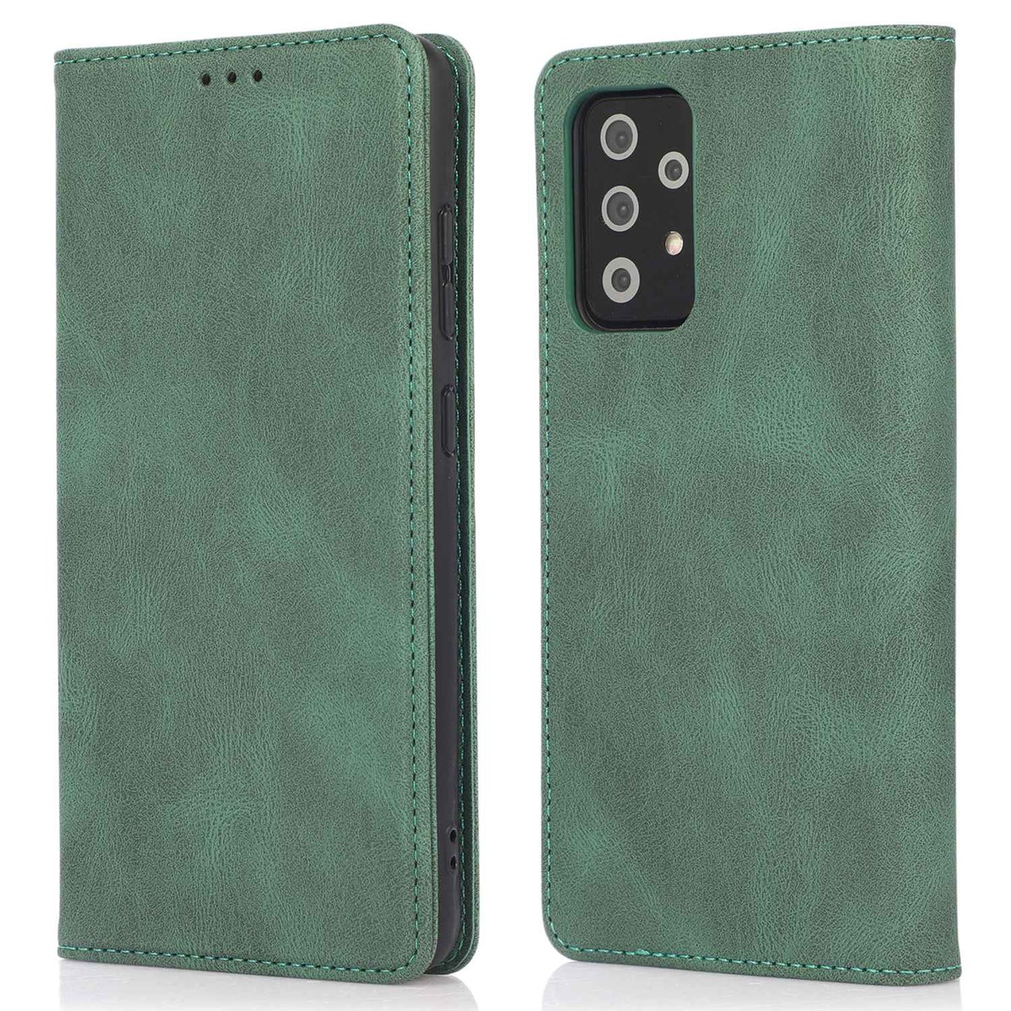 For Samsung Galaxy A52 4G  /  5G / A52s 5G Magnetic Adsorption Phone Case PU Leather Protective Cover with Stand / Wallet