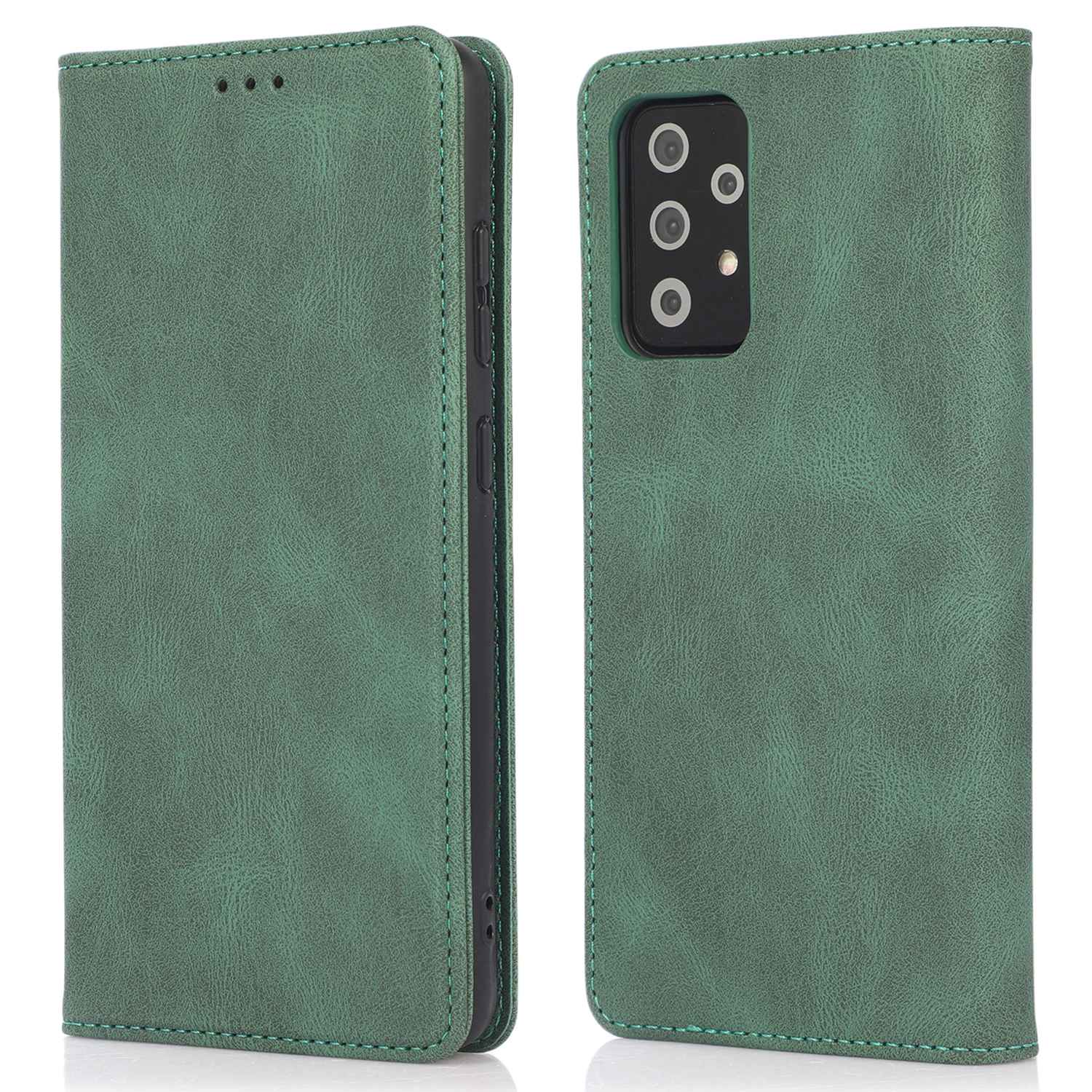 For Samsung Galaxy A52 4G  /  5G / A52s 5G Magnetic Adsorption Phone Case PU Leather Protective Cover with Stand / Wallet