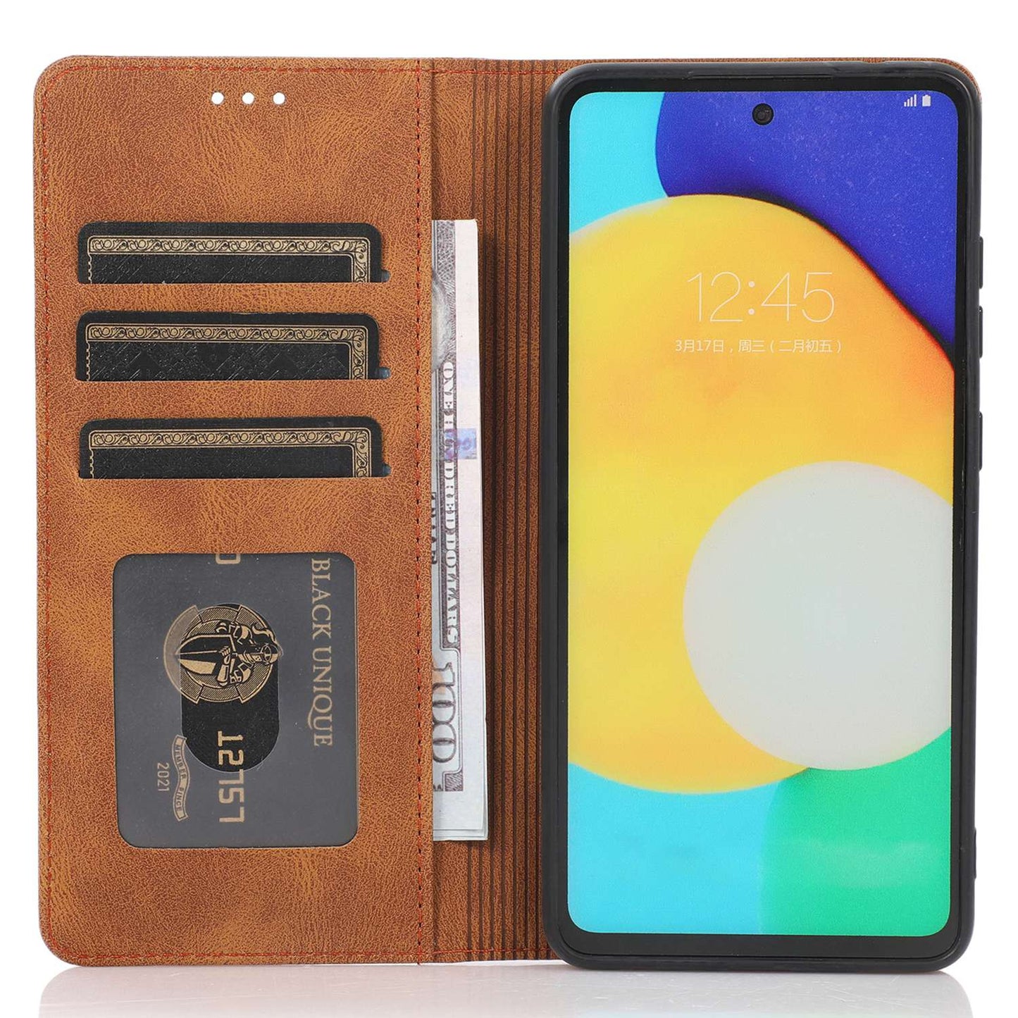 For Samsung Galaxy A52 4G  /  5G / A52s 5G Magnetic Adsorption Phone Case PU Leather Protective Cover with Stand / Wallet