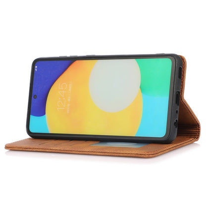 For Samsung Galaxy A52 4G  /  5G / A52s 5G Magnetic Adsorption Phone Case PU Leather Protective Cover with Stand / Wallet