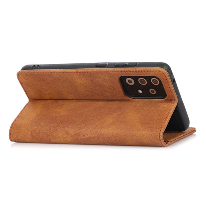 For Samsung Galaxy A52 4G  /  5G / A52s 5G Magnetic Adsorption Phone Case PU Leather Protective Cover with Stand / Wallet