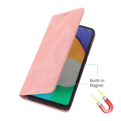 For Samsung Galaxy A52 4G  /  5G / A52s 5G Magnetic Adsorption Phone Case PU Leather Protective Cover with Stand / Wallet