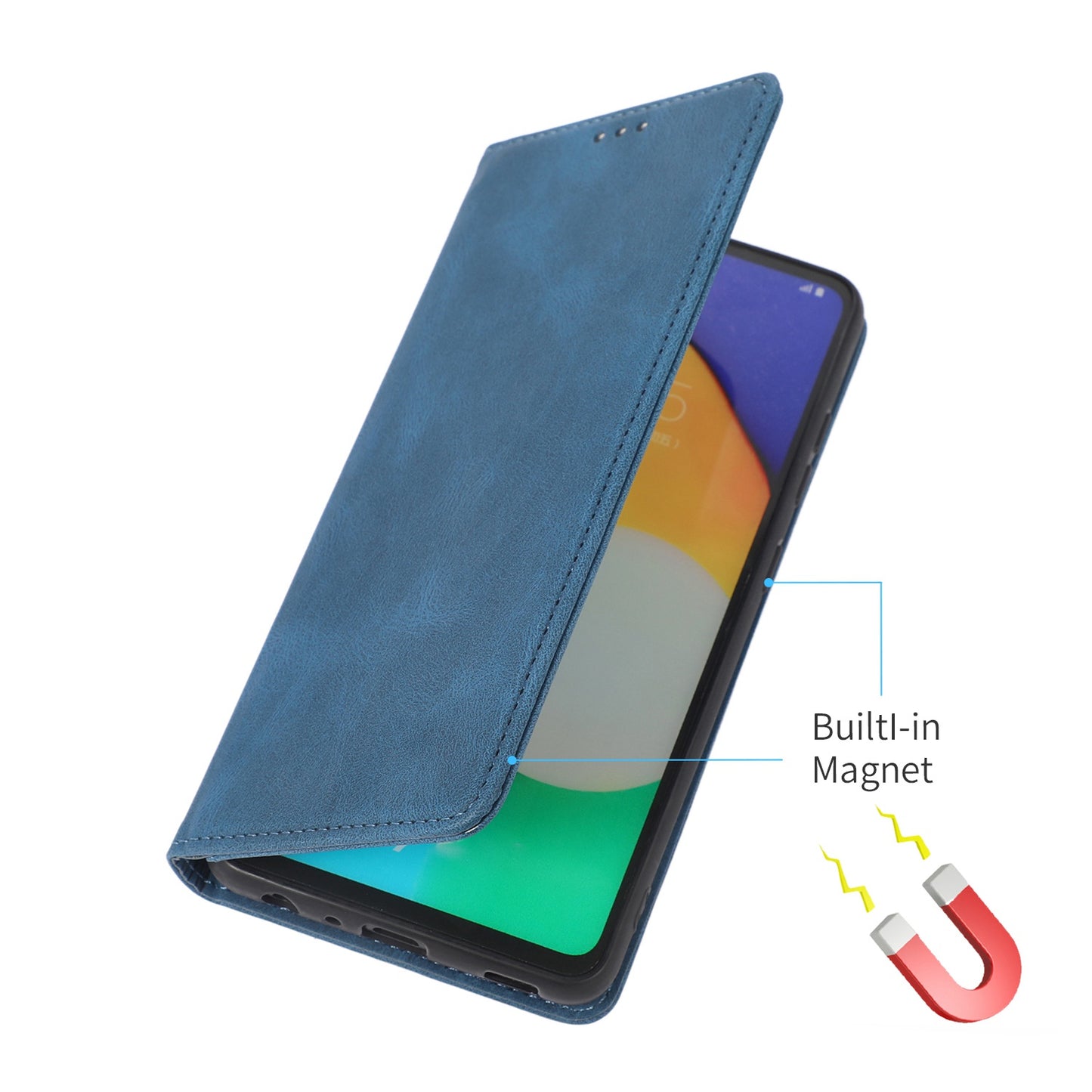 For Samsung Galaxy A52 4G  /  5G / A52s 5G Magnetic Adsorption Phone Case PU Leather Protective Cover with Stand / Wallet