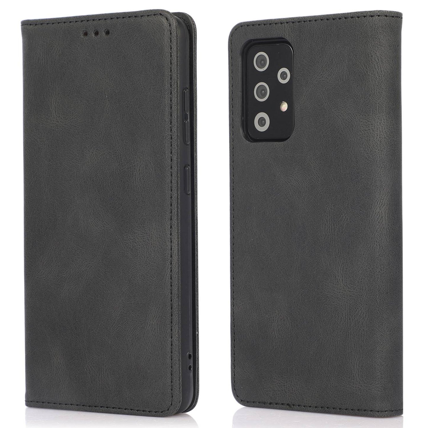 For Samsung Galaxy A52 4G  /  5G / A52s 5G Magnetic Adsorption Phone Case PU Leather Protective Cover with Stand / Wallet