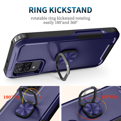 For Samsung Galaxy A12 / A32 5G / A13 5G / M32 5G Rotatable Ring Kickstand Protective Cover PC + Silicone 3-in-1 Drop-proof Phone Case