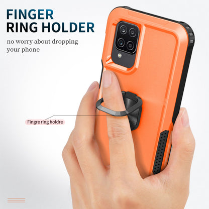 For Samsung Galaxy A12 / A32 5G / A13 5G / M32 5G Rotatable Ring Kickstand Protective Cover PC + Silicone 3-in-1 Drop-proof Phone Case