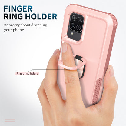 For Samsung Galaxy A12 / A32 5G / A13 5G / M32 5G Rotatable Ring Kickstand Protective Cover PC + Silicone 3-in-1 Drop-proof Phone Case
