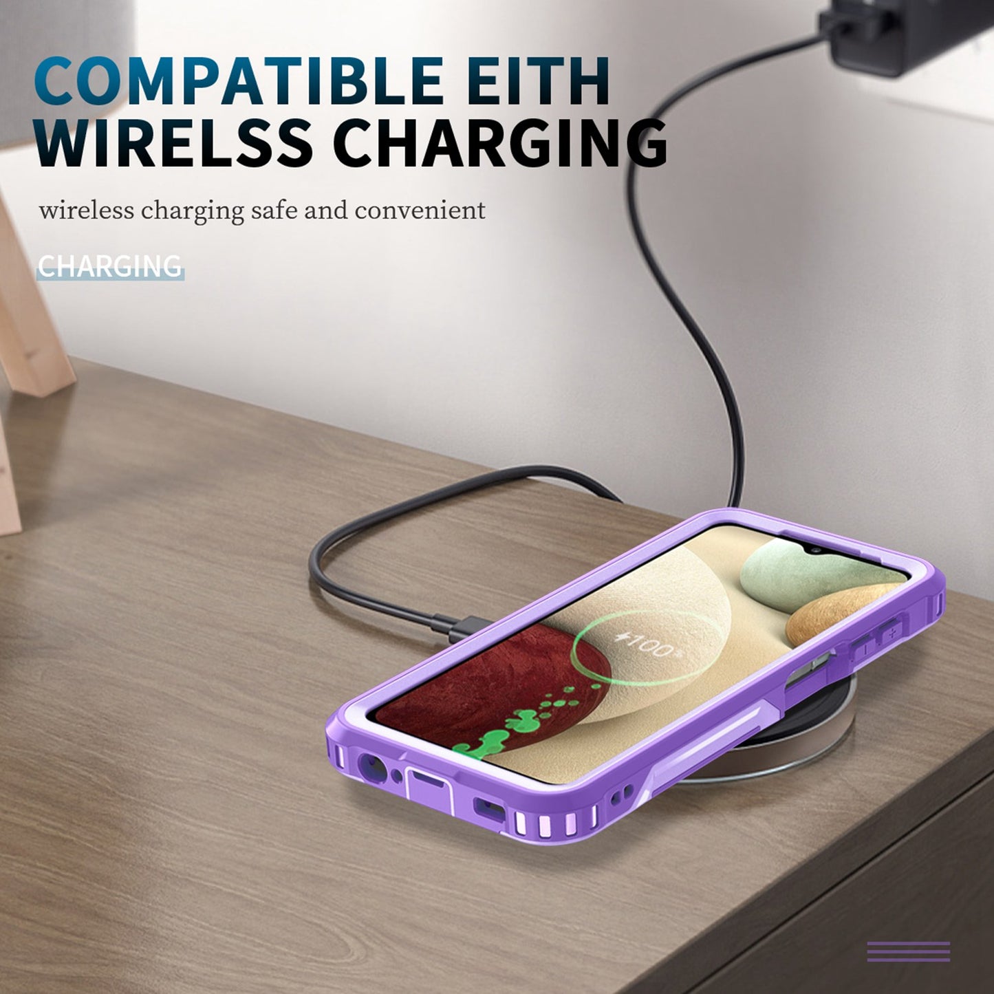 For Samsung Galaxy A12 / A32 5G / A13 5G / M32 5G Rotatable Ring Kickstand Protective Cover PC + Silicone 3-in-1 Drop-proof Phone Case