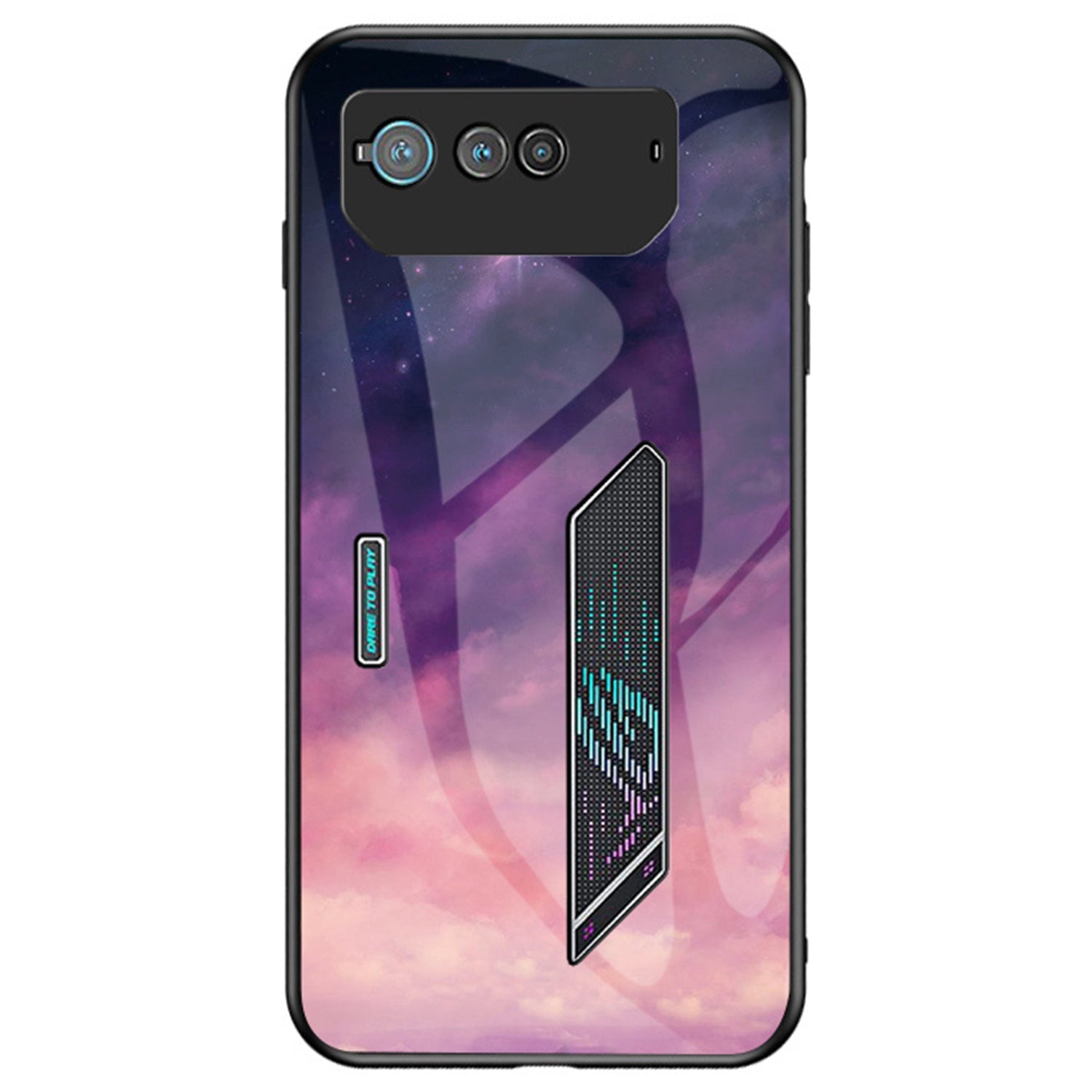 For Asus ROG Phone 6 5G Airbag Anti-fall Starry Sky Pattern Design Back Cover PC TPU Tempered Glass Anti-scratch Case