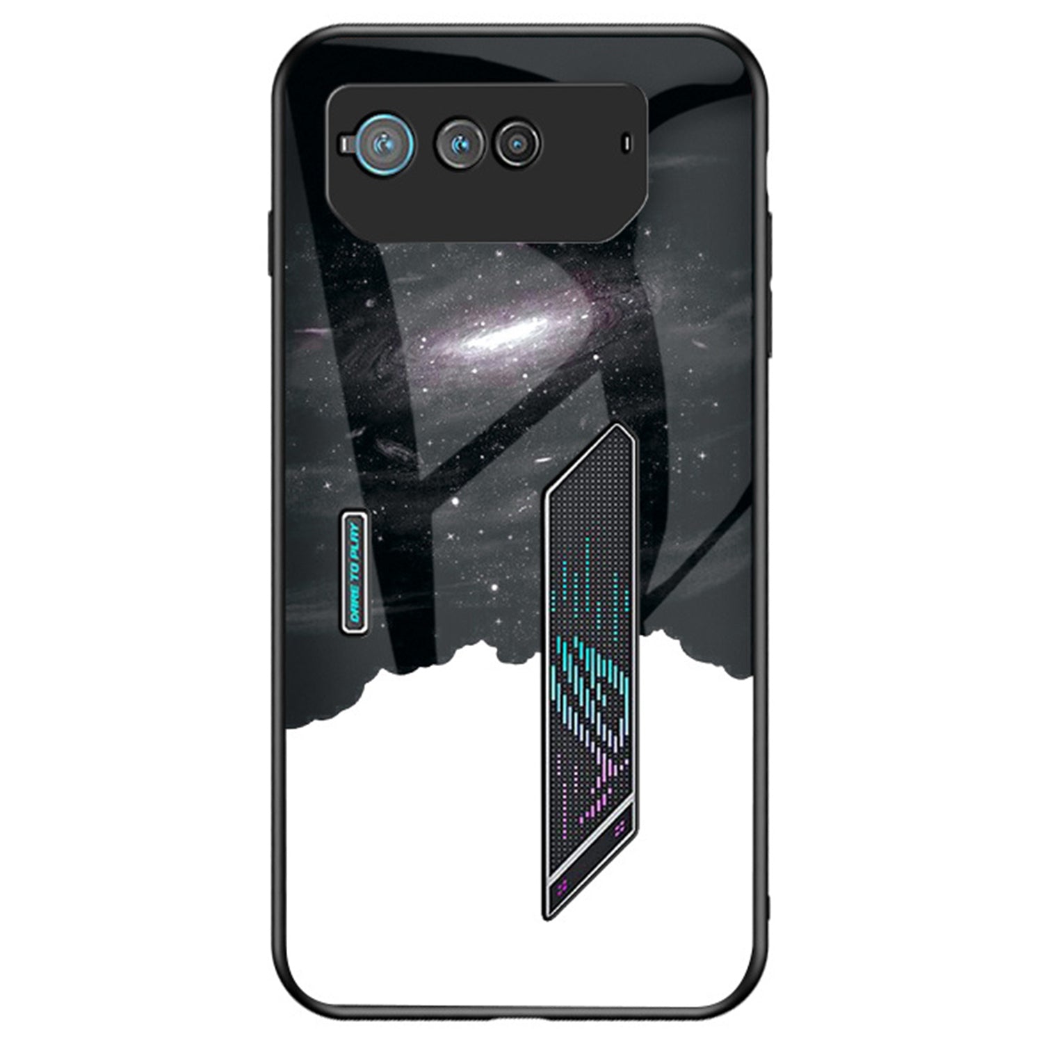 For Asus ROG Phone 6 5G Airbag Anti-fall Starry Sky Pattern Design Back Cover PC TPU Tempered Glass Anti-scratch Case
