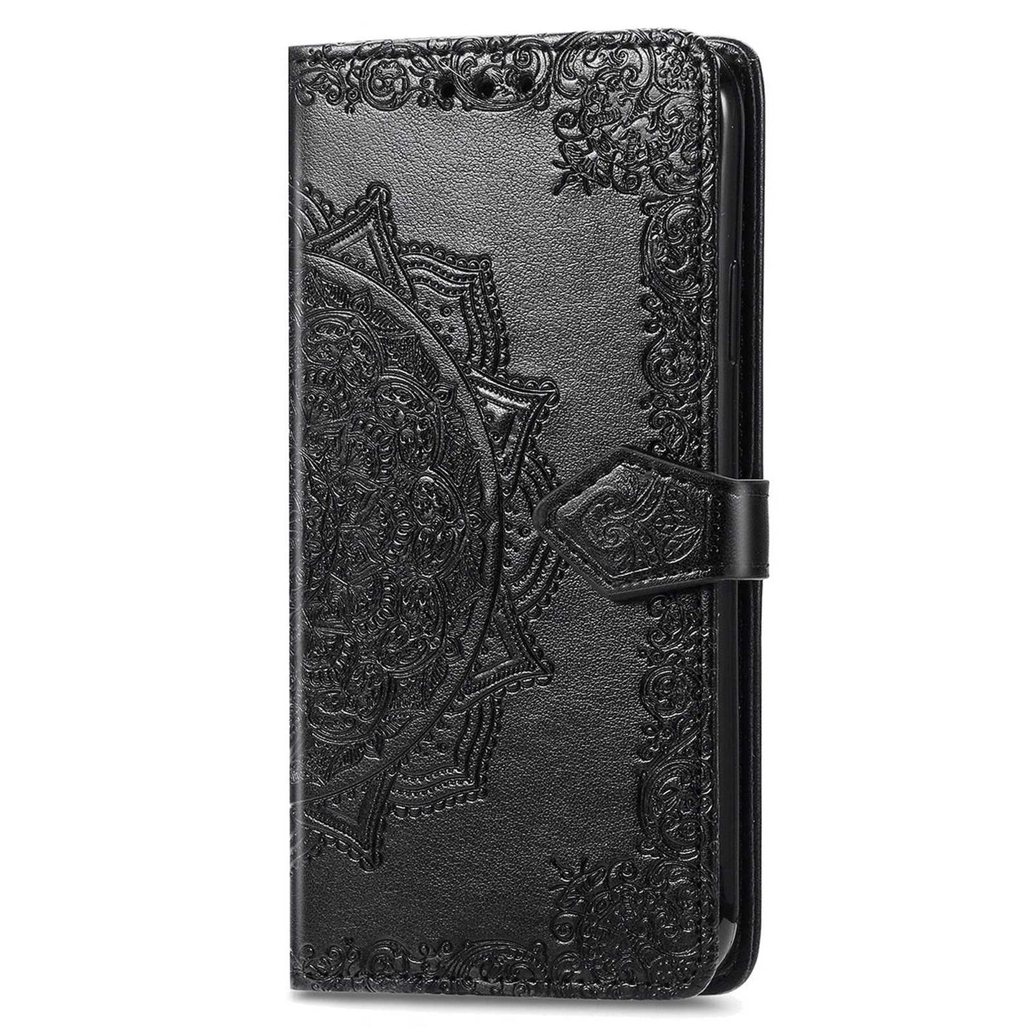 For Nokia XR20 5G Embossed Mandala Pattern PU Leather Wallet Case Stand Magnetic Closure Full Shockproof Folio Flip Cover with Strap