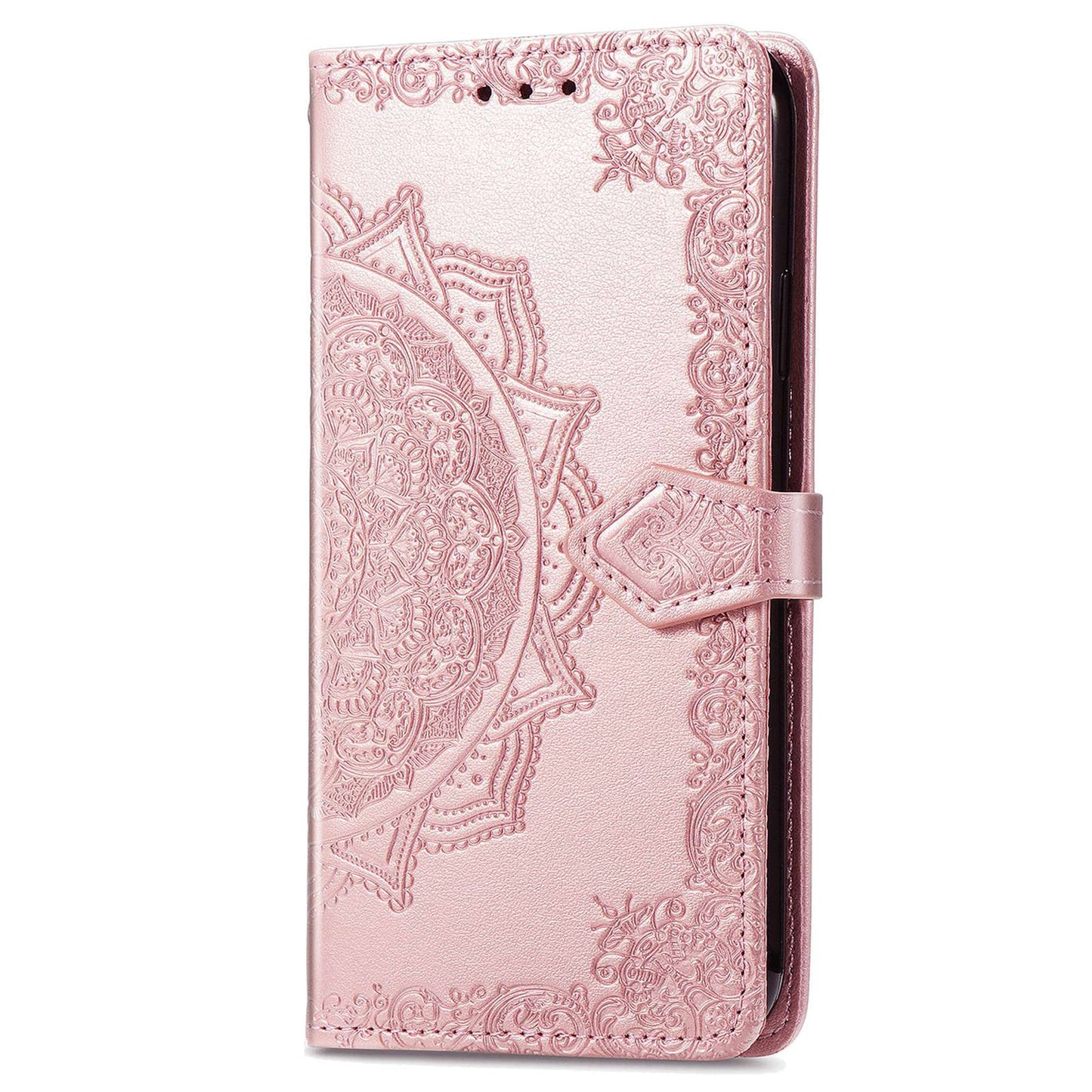 For Nokia XR20 5G Embossed Mandala Pattern PU Leather Wallet Case Stand Magnetic Closure Full Shockproof Folio Flip Cover with Strap