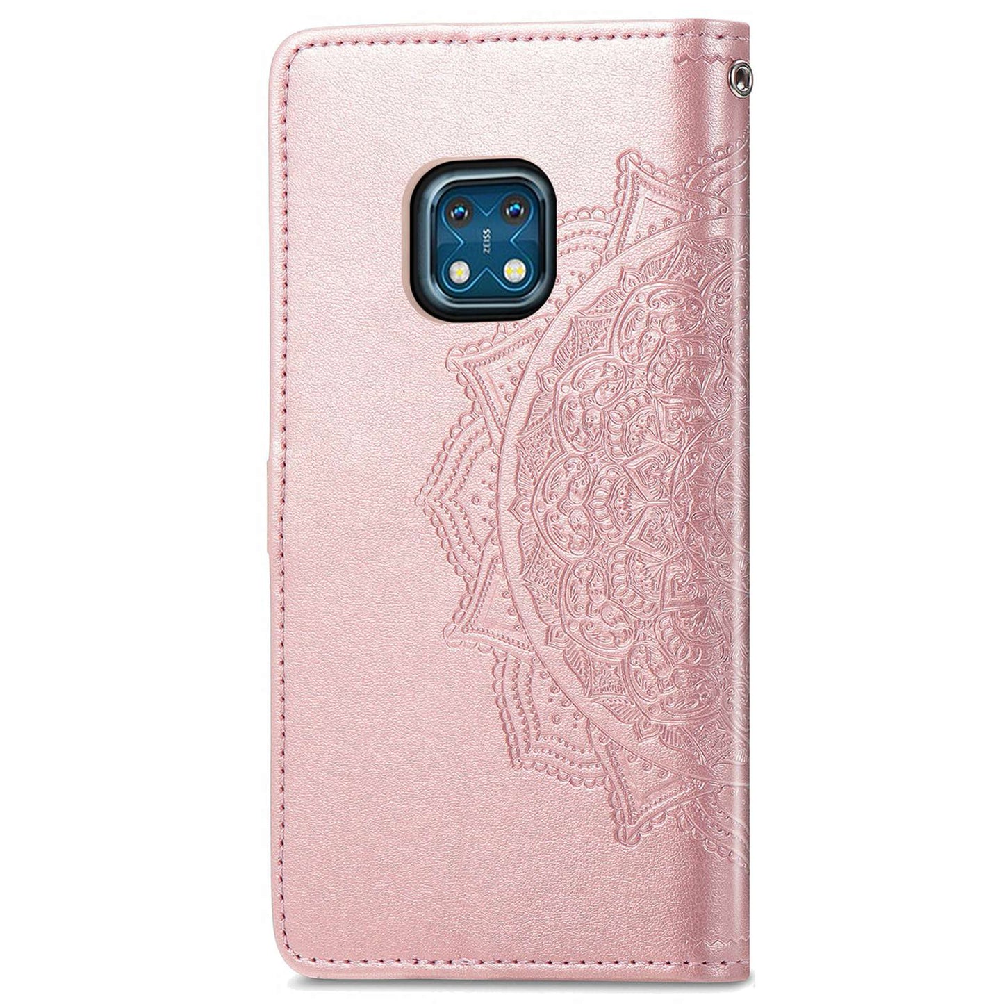 For Nokia XR20 5G Embossed Mandala Pattern PU Leather Wallet Case Stand Magnetic Closure Full Shockproof Folio Flip Cover with Strap