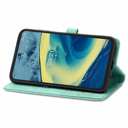For Nokia XR20 5G Embossed Mandala Pattern PU Leather Wallet Case Stand Magnetic Closure Full Shockproof Folio Flip Cover with Strap