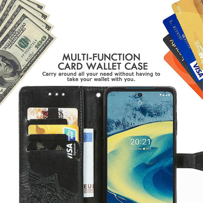 For Nokia XR20 5G Embossed Mandala Pattern PU Leather Wallet Case Stand Magnetic Closure Full Shockproof Folio Flip Cover with Strap
