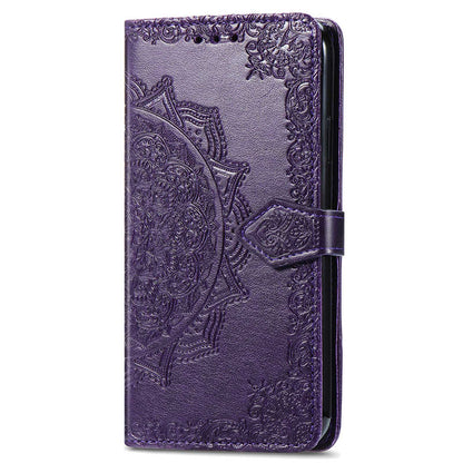 For Nokia XR20 5G Embossed Mandala Pattern PU Leather Wallet Case Stand Magnetic Closure Full Shockproof Folio Flip Cover with Strap