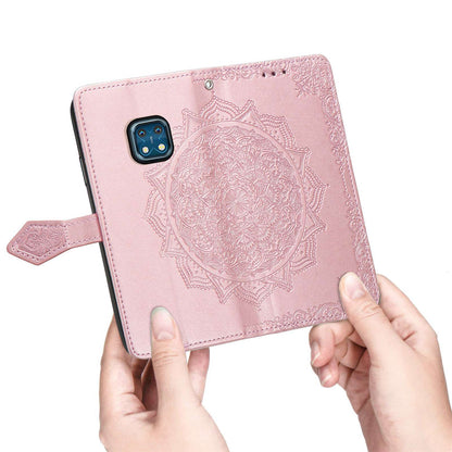 For Nokia XR20 5G Embossed Mandala Pattern PU Leather Wallet Case Stand Magnetic Closure Full Shockproof Folio Flip Cover with Strap