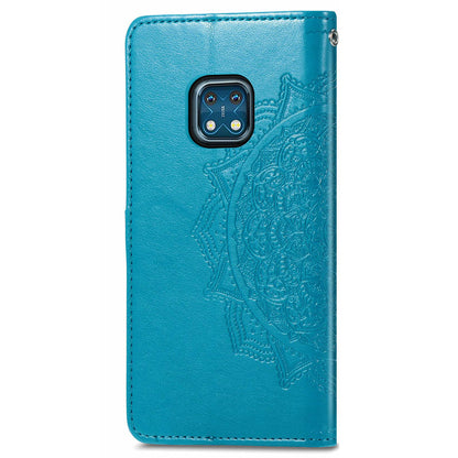 For Nokia XR20 5G Embossed Mandala Pattern PU Leather Wallet Case Stand Magnetic Closure Full Shockproof Folio Flip Cover with Strap