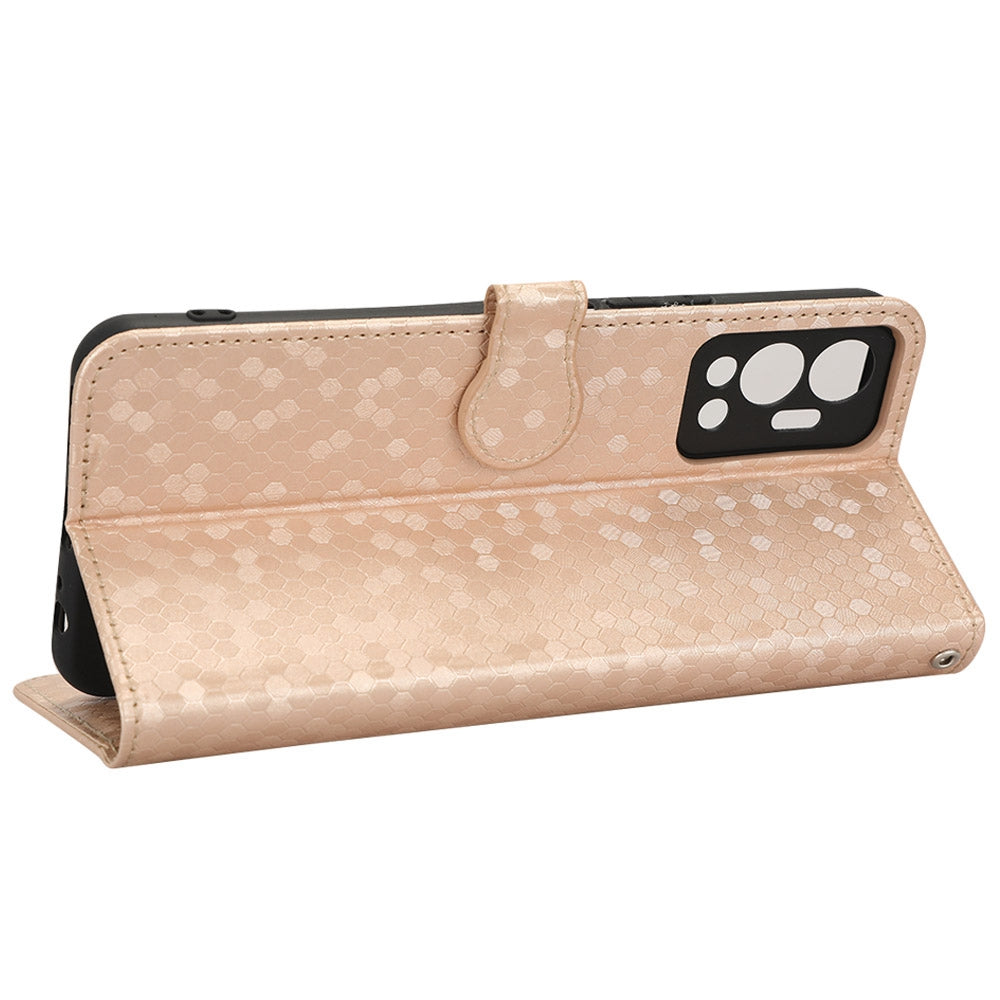 For Infinix Hot 12 4G Mobile Phone Wallet Case Dot Pattern Imprinted PU Leather Stand Phone Cover