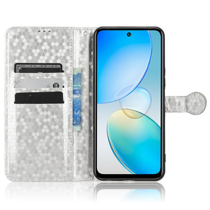 For Infinix Hot 12 4G Mobile Phone Wallet Case Dot Pattern Imprinted PU Leather Stand Phone Cover