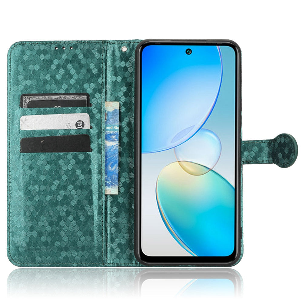 For Infinix Hot 12 4G Mobile Phone Wallet Case Dot Pattern Imprinted PU Leather Stand Phone Cover