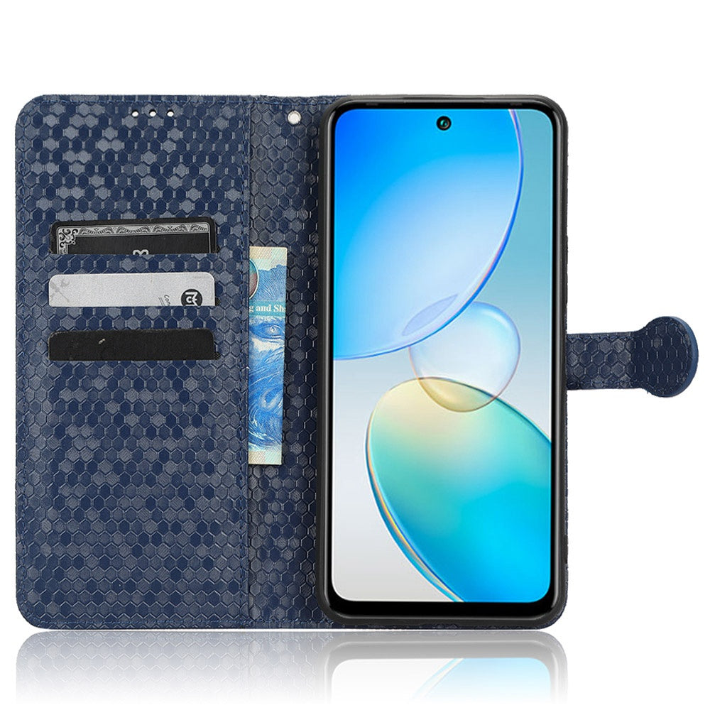 For Infinix Hot 12 4G Mobile Phone Wallet Case Dot Pattern Imprinted PU Leather Stand Phone Cover