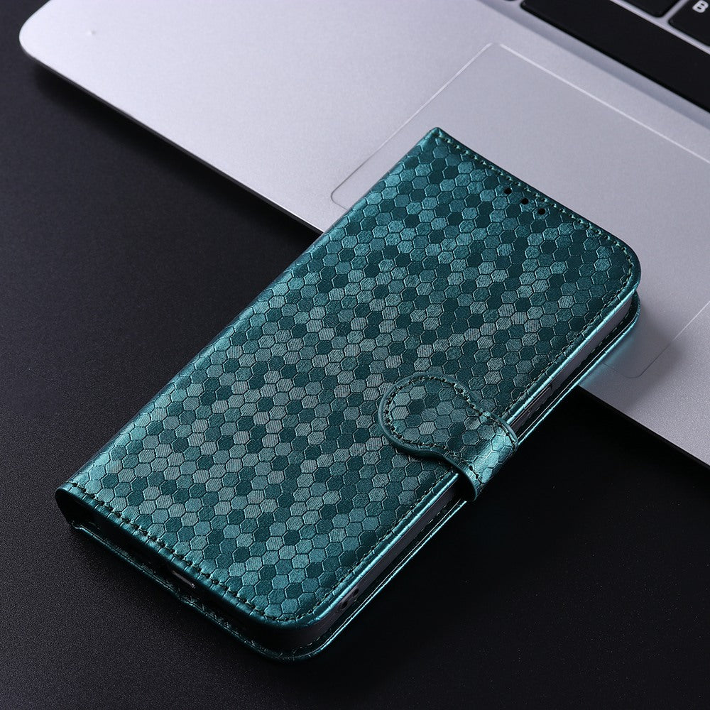 For Samsung Galaxy A13 4G Dot Pattern Imprinted Phone Cover Anti-scratch PU Leather Stand Wallet Phone Case