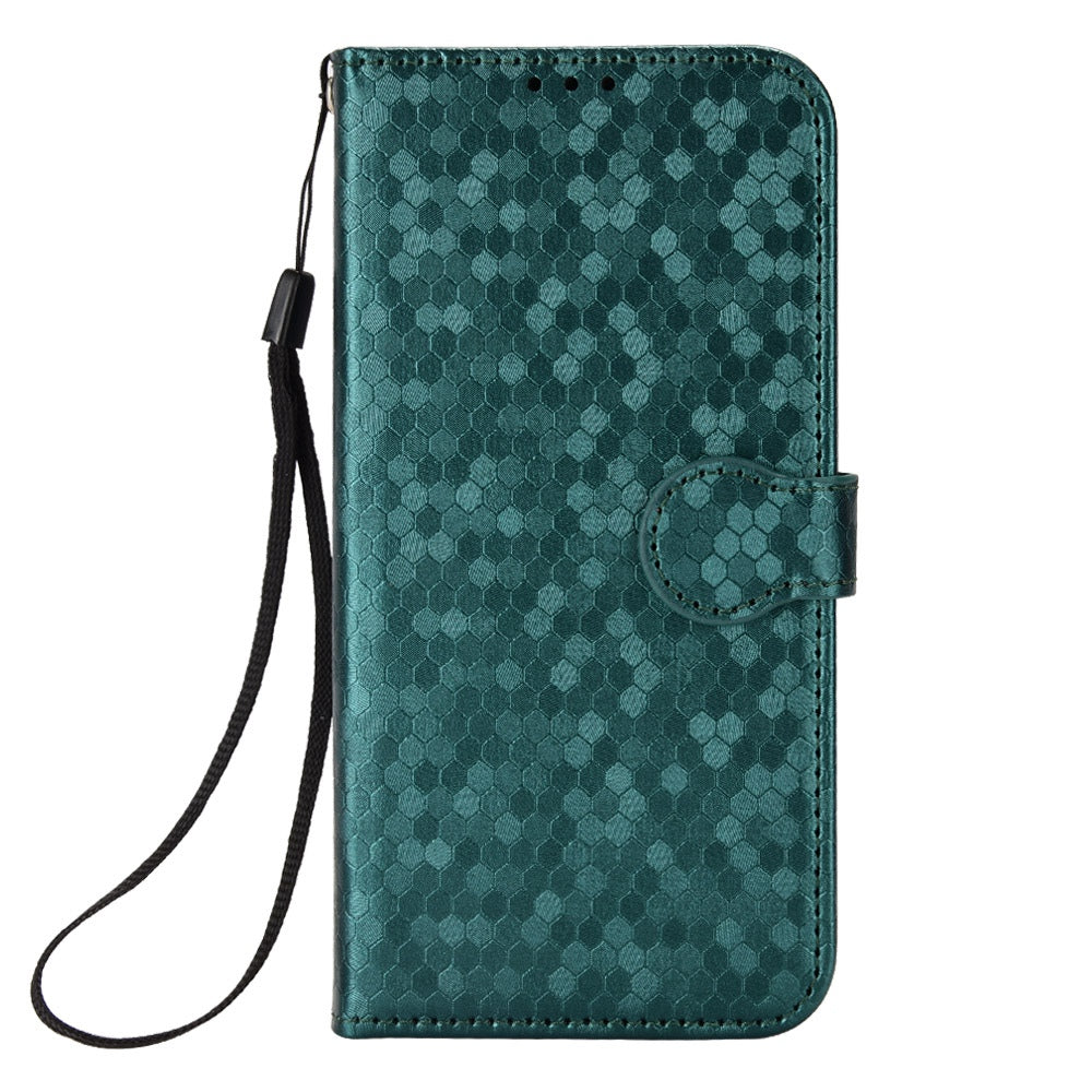 For Samsung Galaxy A13 4G Dot Pattern Imprinted Phone Cover Anti-scratch PU Leather Stand Wallet Phone Case