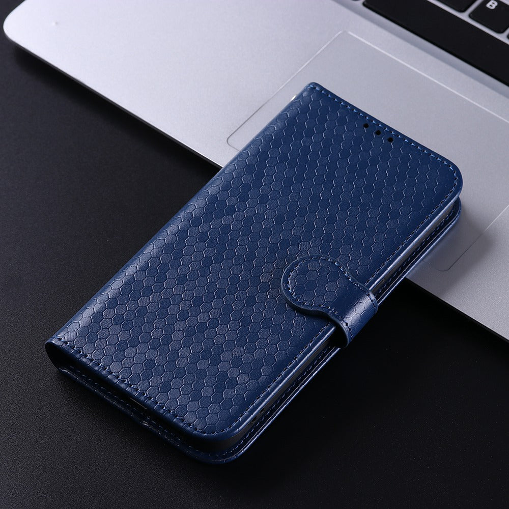 For Samsung Galaxy A13 4G Dot Pattern Imprinted Phone Cover Anti-scratch PU Leather Stand Wallet Phone Case
