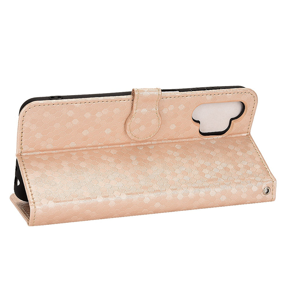 For Samsung Galaxy A13 4G Dot Pattern Imprinted Phone Cover Anti-scratch PU Leather Stand Wallet Phone Case