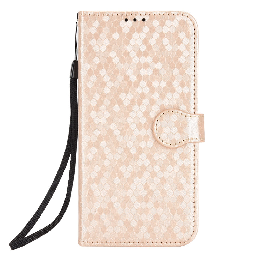 For Samsung Galaxy A13 4G Dot Pattern Imprinted Phone Cover Anti-scratch PU Leather Stand Wallet Phone Case