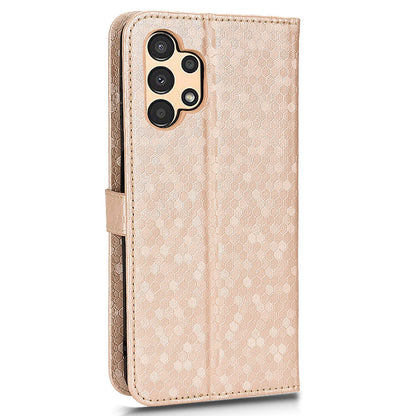 For Samsung Galaxy A13 4G Dot Pattern Imprinted Phone Cover Anti-scratch PU Leather Stand Wallet Phone Case