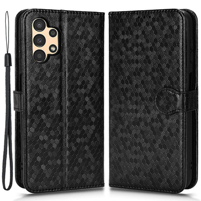 For Samsung Galaxy A13 4G Dot Pattern Imprinted Phone Cover Anti-scratch PU Leather Stand Wallet Phone Case