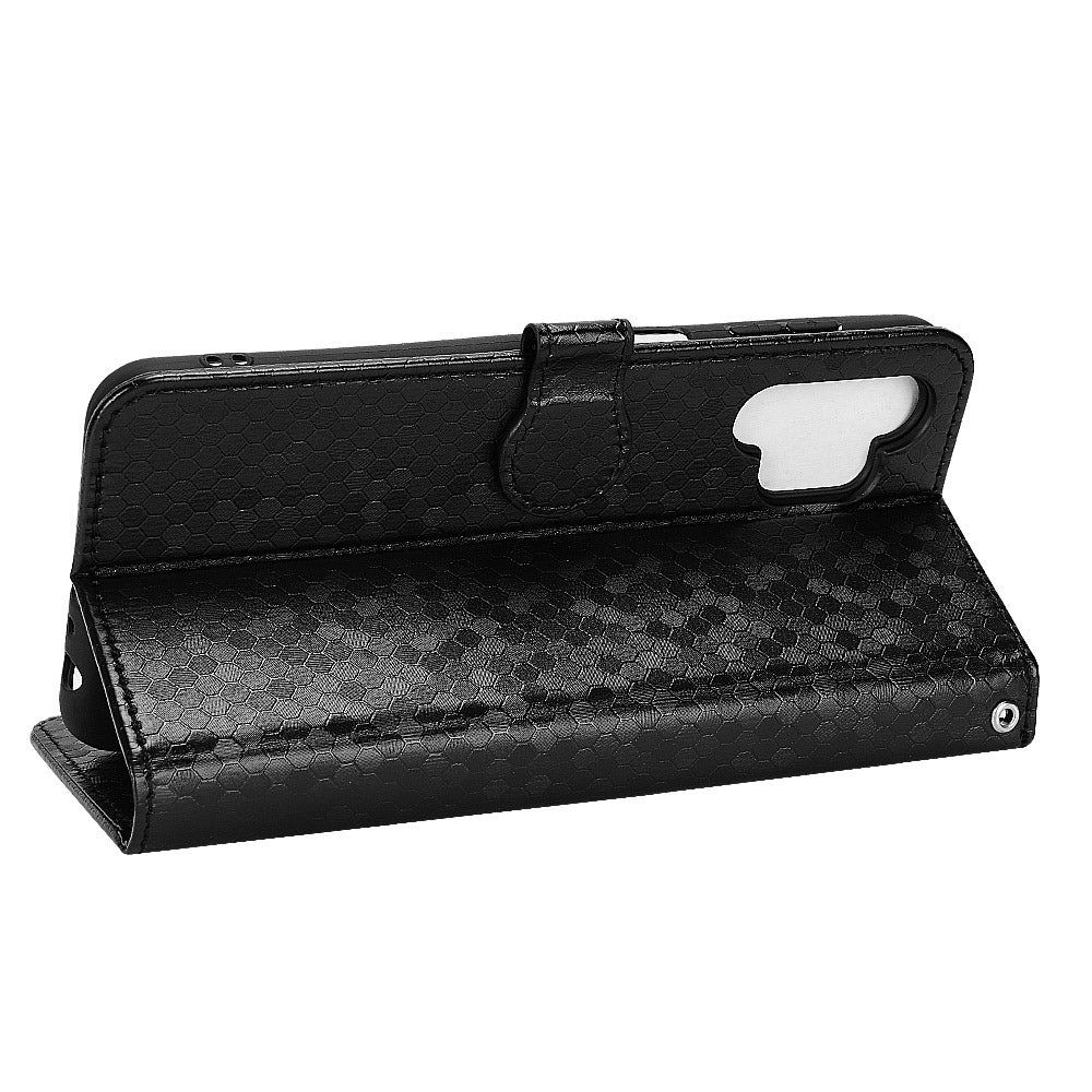 For Samsung Galaxy A13 4G Dot Pattern Imprinted Phone Cover Anti-scratch PU Leather Stand Wallet Phone Case