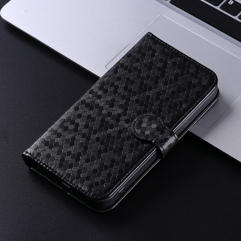 For Samsung Galaxy A13 4G Dot Pattern Imprinted Phone Cover Anti-scratch PU Leather Stand Wallet Phone Case