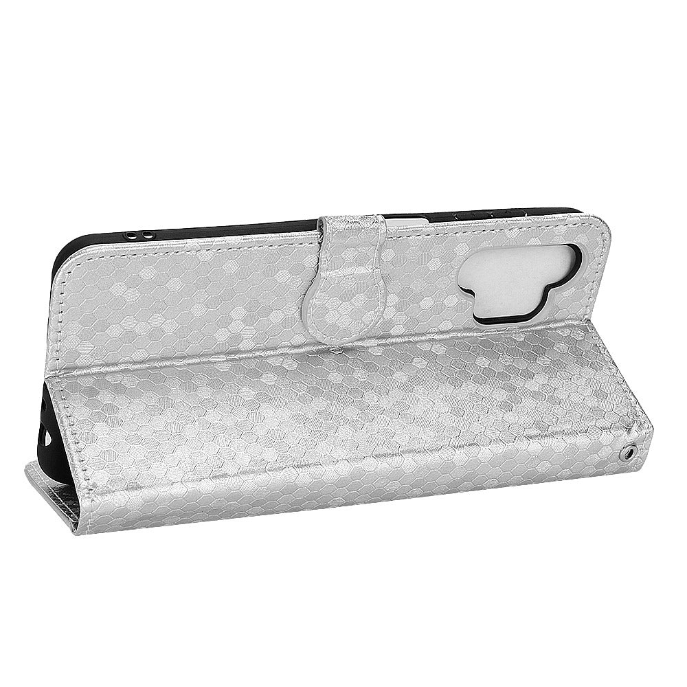For Samsung Galaxy A13 4G Dot Pattern Imprinted Phone Cover Anti-scratch PU Leather Stand Wallet Phone Case