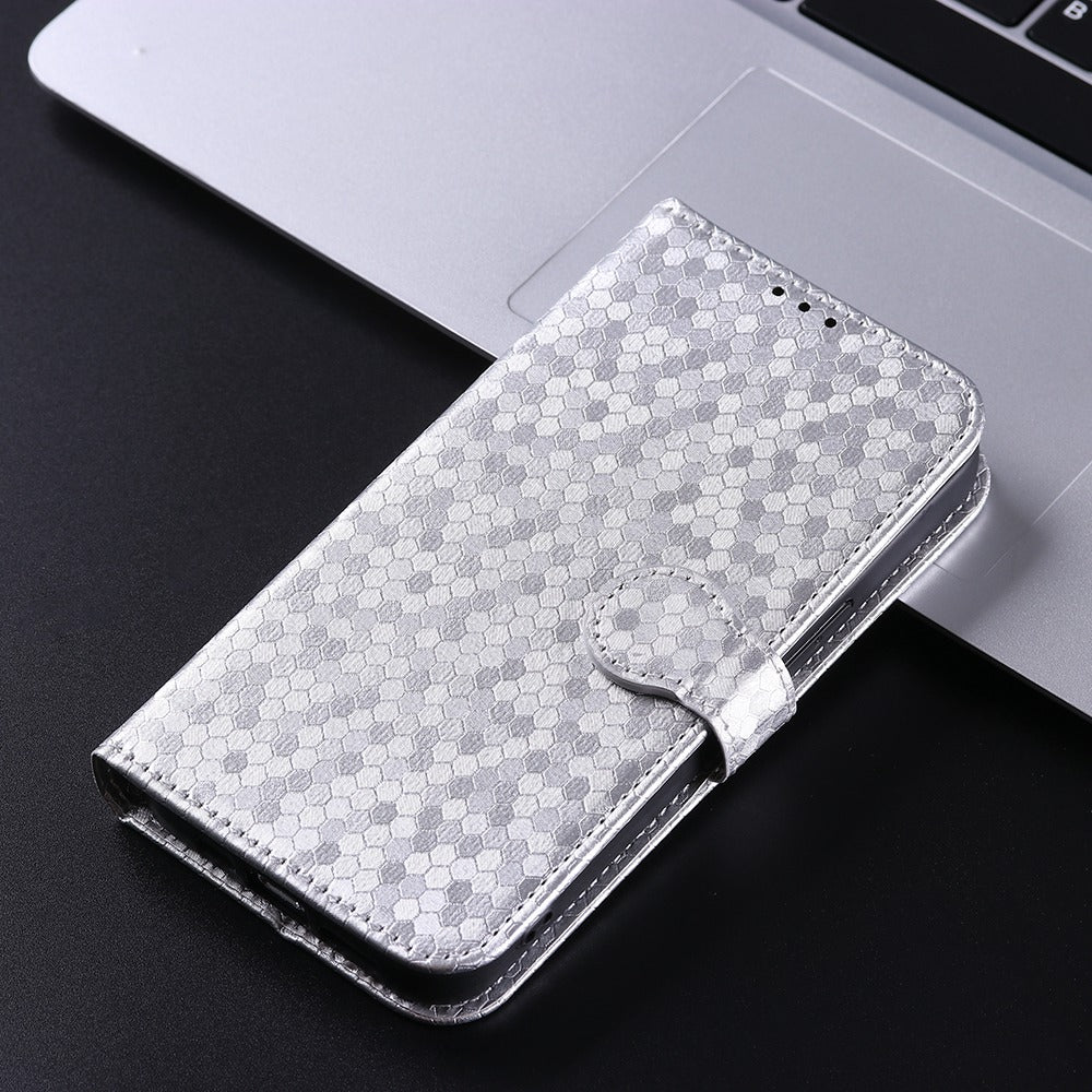 For Samsung Galaxy A13 4G Dot Pattern Imprinted Phone Cover Anti-scratch PU Leather Stand Wallet Phone Case