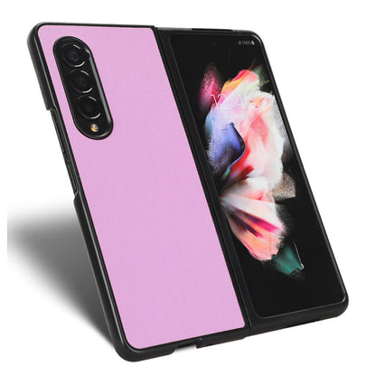 For Samsung Galaxy Z Fold3 5G Leather Coated PC Phone Case Scratch-resistant Protective Shell