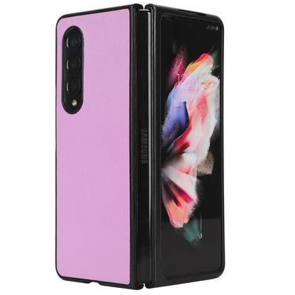 For Samsung Galaxy Z Fold3 5G Leather Coated PC Phone Case Scratch-resistant Protective Shell