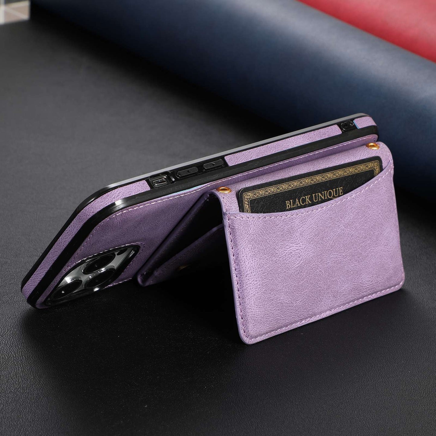 For iPhone 13 Pro 6.1 inch Tri-fold Wallet Kickstand Phone Cover Multi Card Slots PU Leather + TPU Protective Case