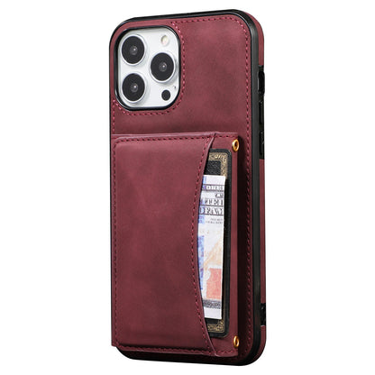 For iPhone 13 Pro 6.1 inch Tri-fold Wallet Kickstand Phone Cover Multi Card Slots PU Leather + TPU Protective Case