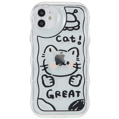 Back Cover for iPhone 11 6.1 inch, Pattern Printed Precise Cutout Soft TPU Wave-shaped Edge Anti-fall Case