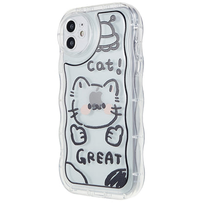 Back Cover for iPhone 11 6.1 inch, Pattern Printed Precise Cutout Soft TPU Wave-shaped Edge Anti-fall Case