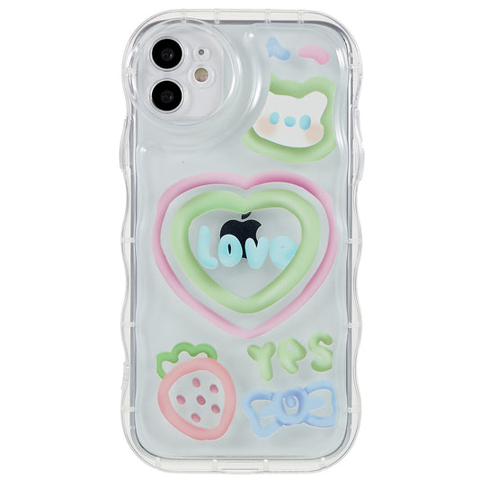 Back Cover for iPhone 11 6.1 inch, Pattern Printed Precise Cutout Soft TPU Wave-shaped Edge Anti-fall Case