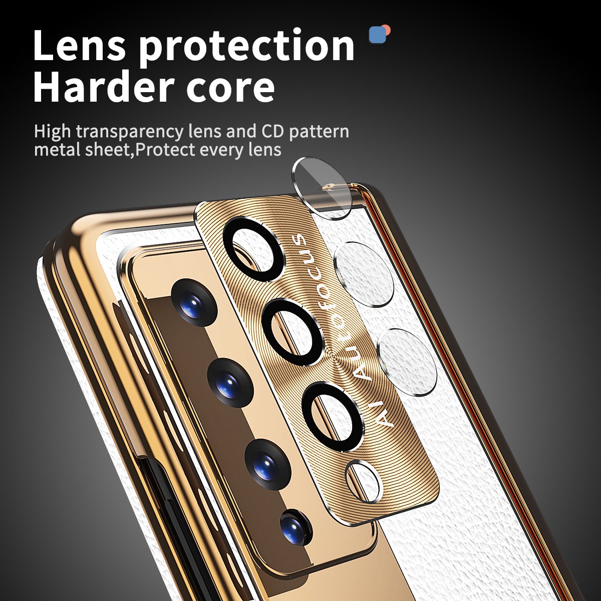 For Samsung Galaxy Z Fold3 5G Litchi Texture Phone Case Double Hinge Leather Coated PC Cover with Tempered Glass Film and Stylus Pen