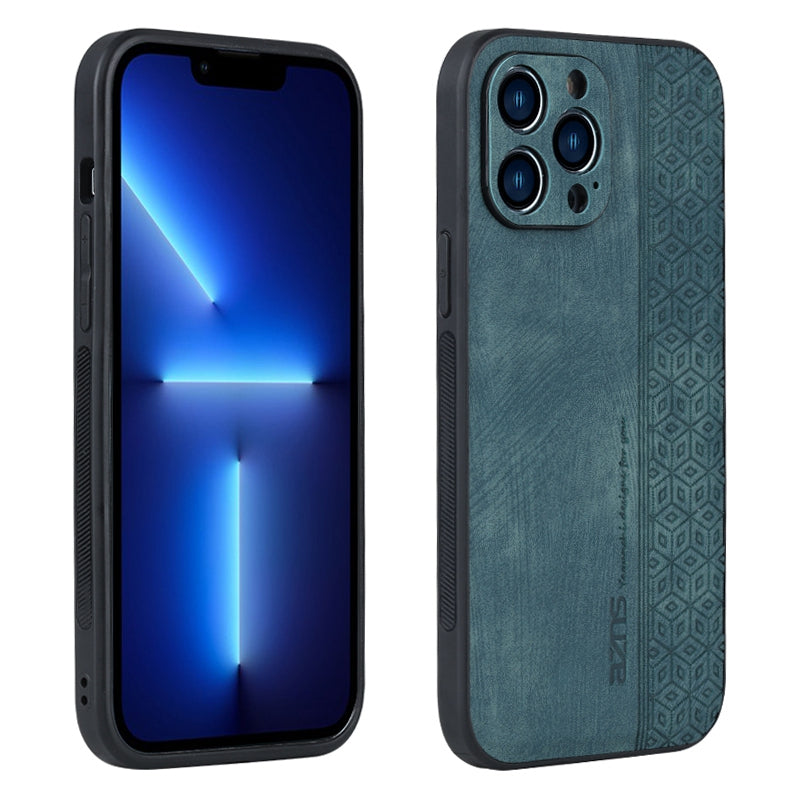 AZNS For iPhone 13 Pro Phone Case PU Leather Coated TPU Drop-proof Mobile Phone Cover