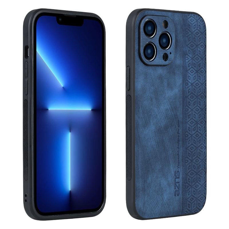 AZNS For iPhone 13 Pro Phone Case PU Leather Coated TPU Drop-proof Mobile Phone Cover