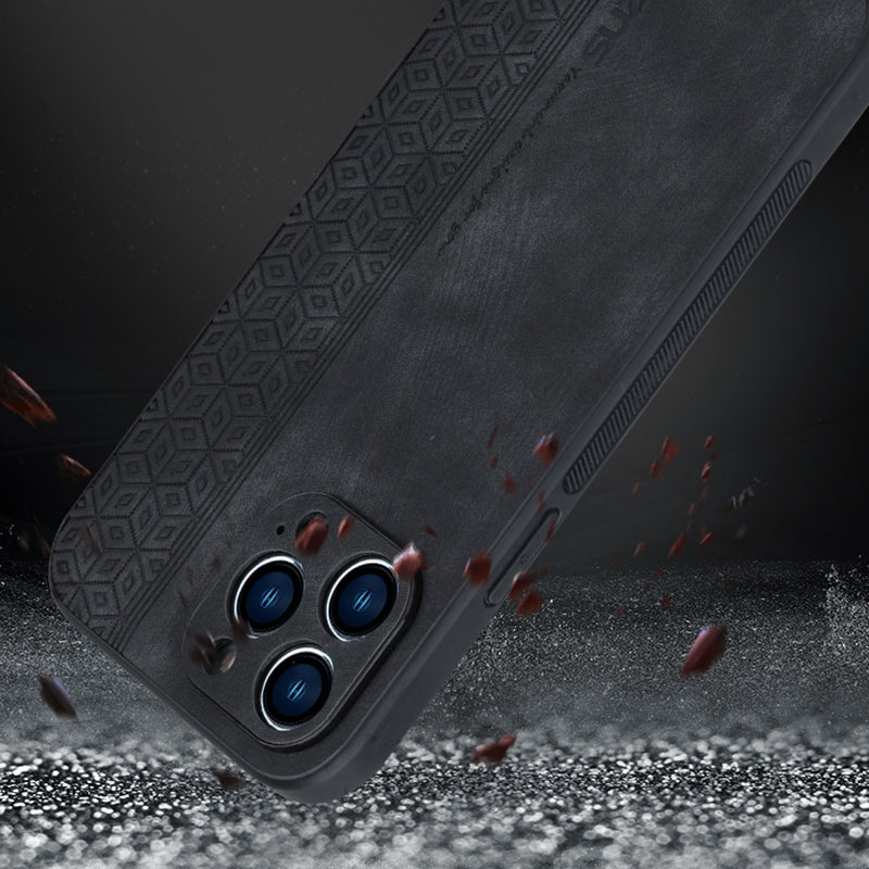 AZNS For iPhone 13 Pro Phone Case PU Leather Coated TPU Drop-proof Mobile Phone Cover